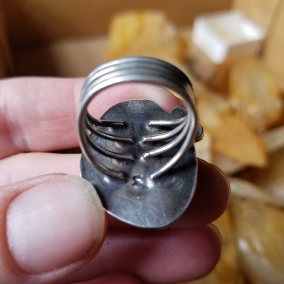 Carved Turquoise Navajo Ring - Picture 4 of 7